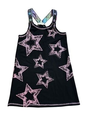 Baby Sara Sparkle Star Dress Girls 6X Black Pink Rhinestone like new worn once